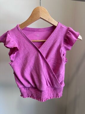 GAP Girls size 10 Hot Pink Ribbed Wrap-Style Top